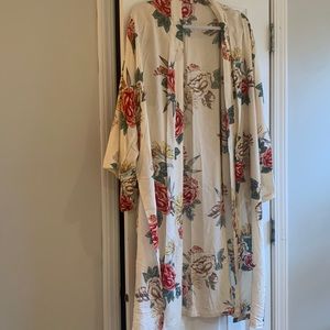 Long floral kimono